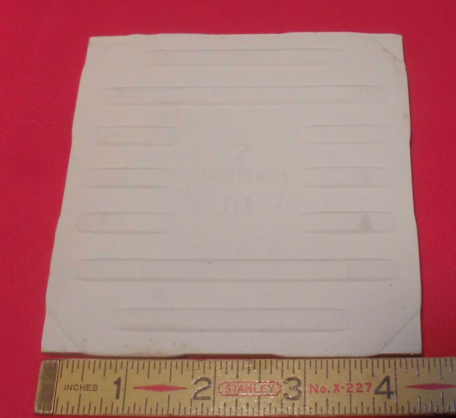 1 pc. *Harvest Gold / Yellow* Ceramic Tile 4-5/16″- 4-3/8″ Robertson Co. NOS