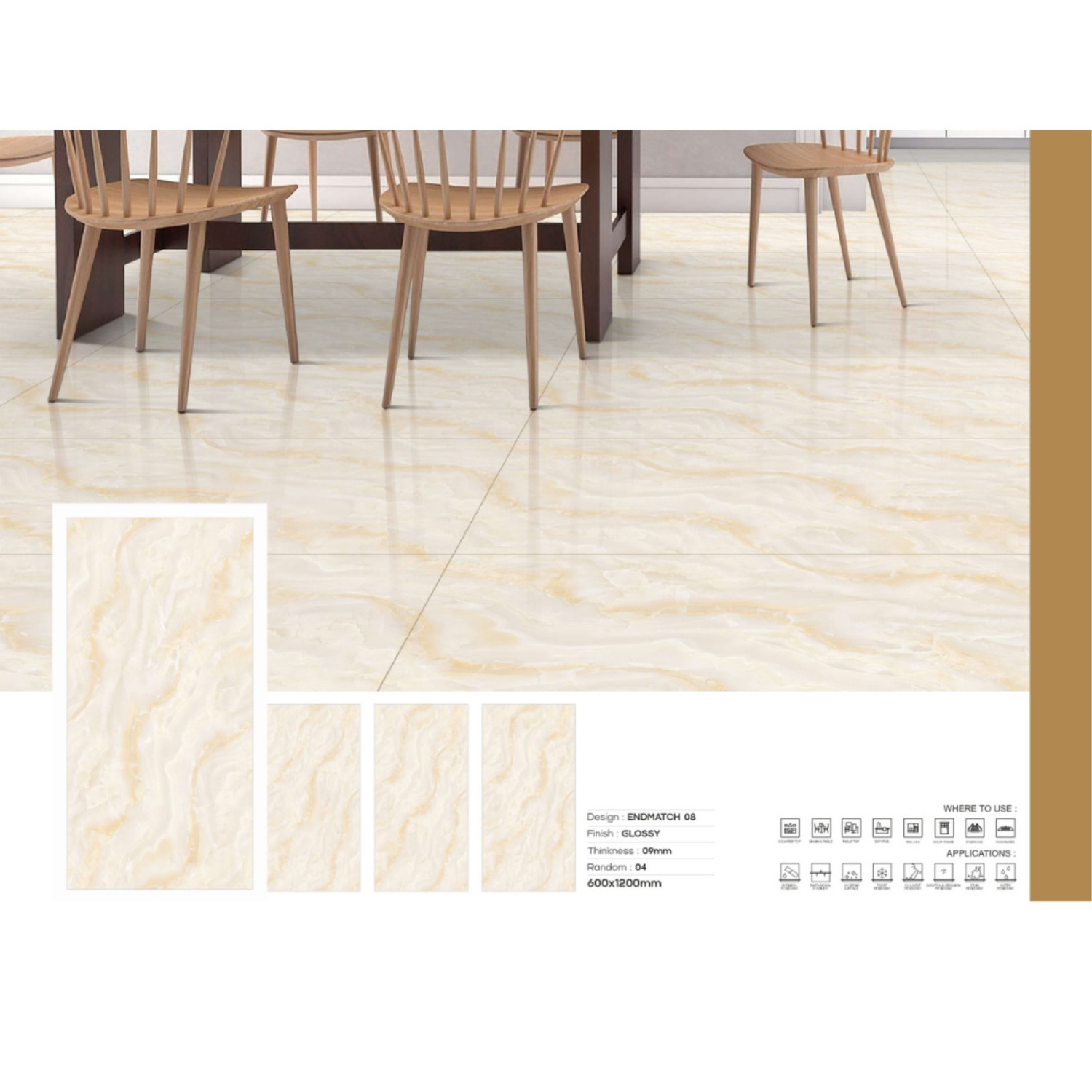 My Luxury Flooring MK GLOSSY Endmatch 08 Porcelain Tiles – 24 x 48 In Cool Tile