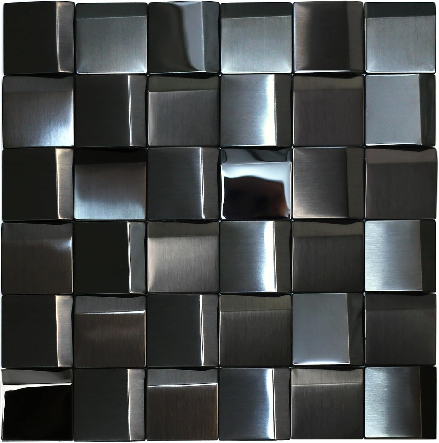 5 Sheets Wall Backsplash Tile, Metal 3D Wall Backsplash Mosaic Tile Sheets