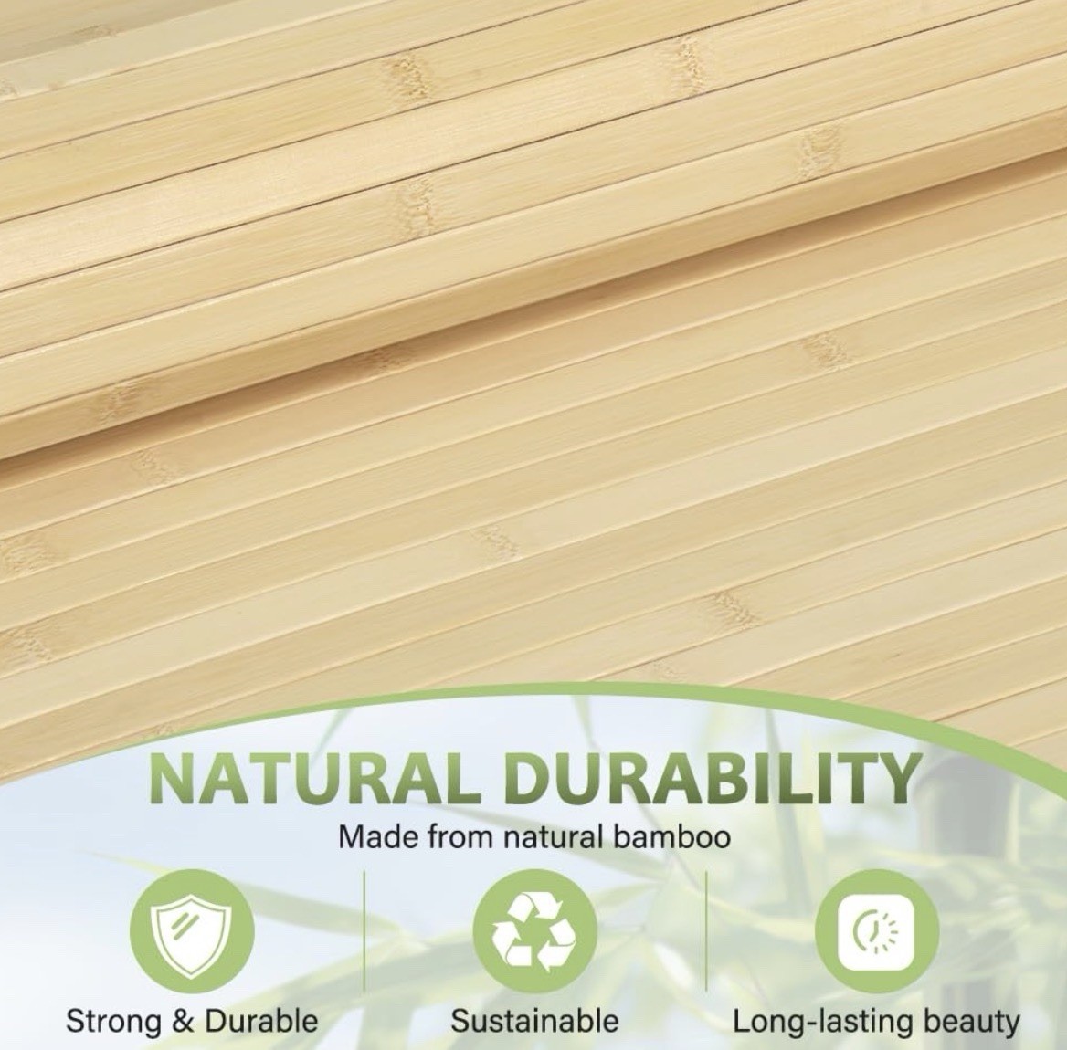 Bamboo Wall Tile Boards, 96×48 in, 32 sq.ft, Beige, Easy to Cut, Durable