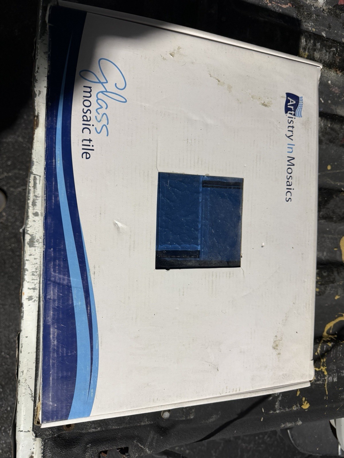 Artistry In Mosaics Pool Glass Tile 2×6 Blue Moonscape Series 11 Sheets In Box