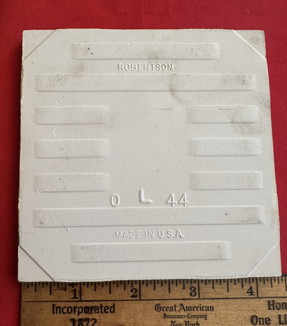 1 pc. Vintage Gloss White: Ceramic Tile by Robertson Co. 4-5/16″ made 1950’s