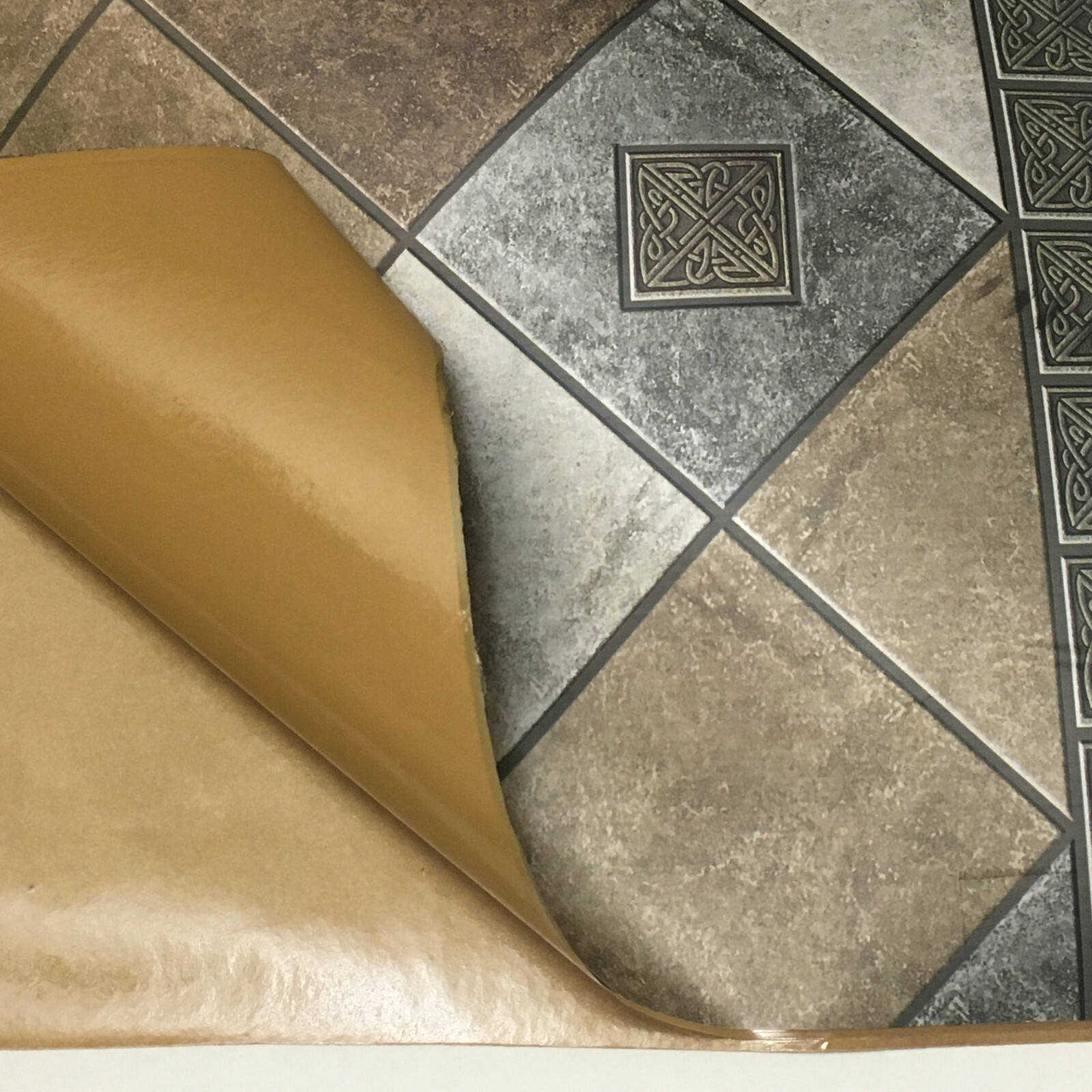 Diamond Gray Slate Marble Wall Tile Peel Stick Vinyl Backsplash 11.5″ x 12 ft