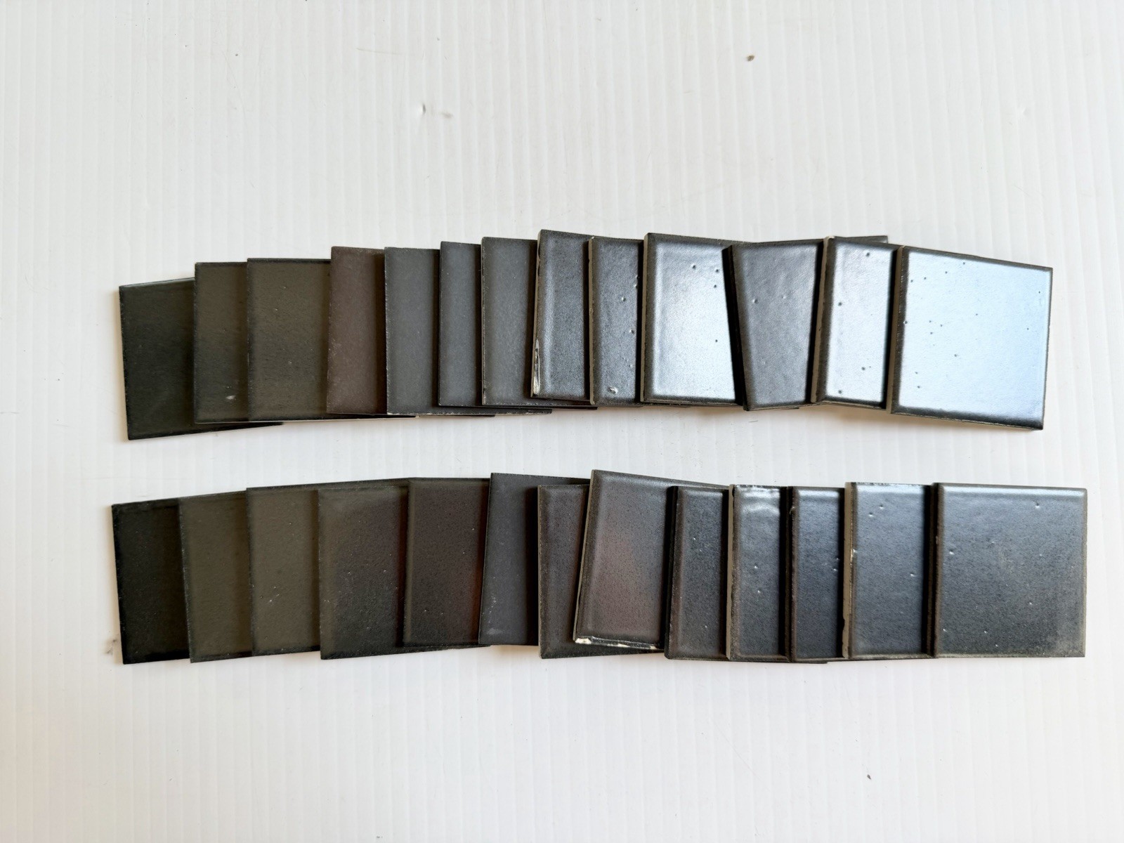 Lot Of Vintage 2” Square Ceramic Tiles MCM Kitchen Bath Black/ Dark Gray
