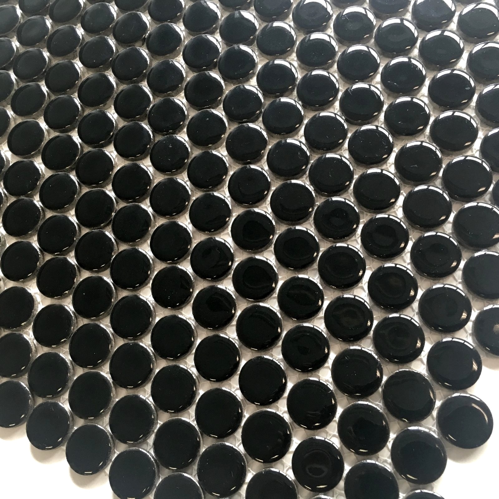 3/4×3/4 Penny Round Black 11×11 Porcelain Mosaic Wall Floor Backsplash (5 PACK)