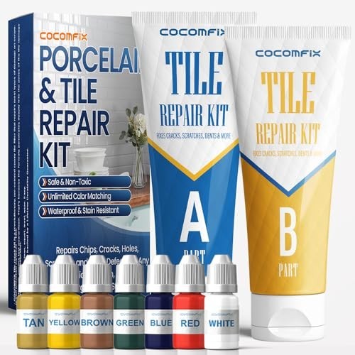 Tile Repair Kit for Chips & Cracks – Color Match, Strong Adhesion for Ceramic, P