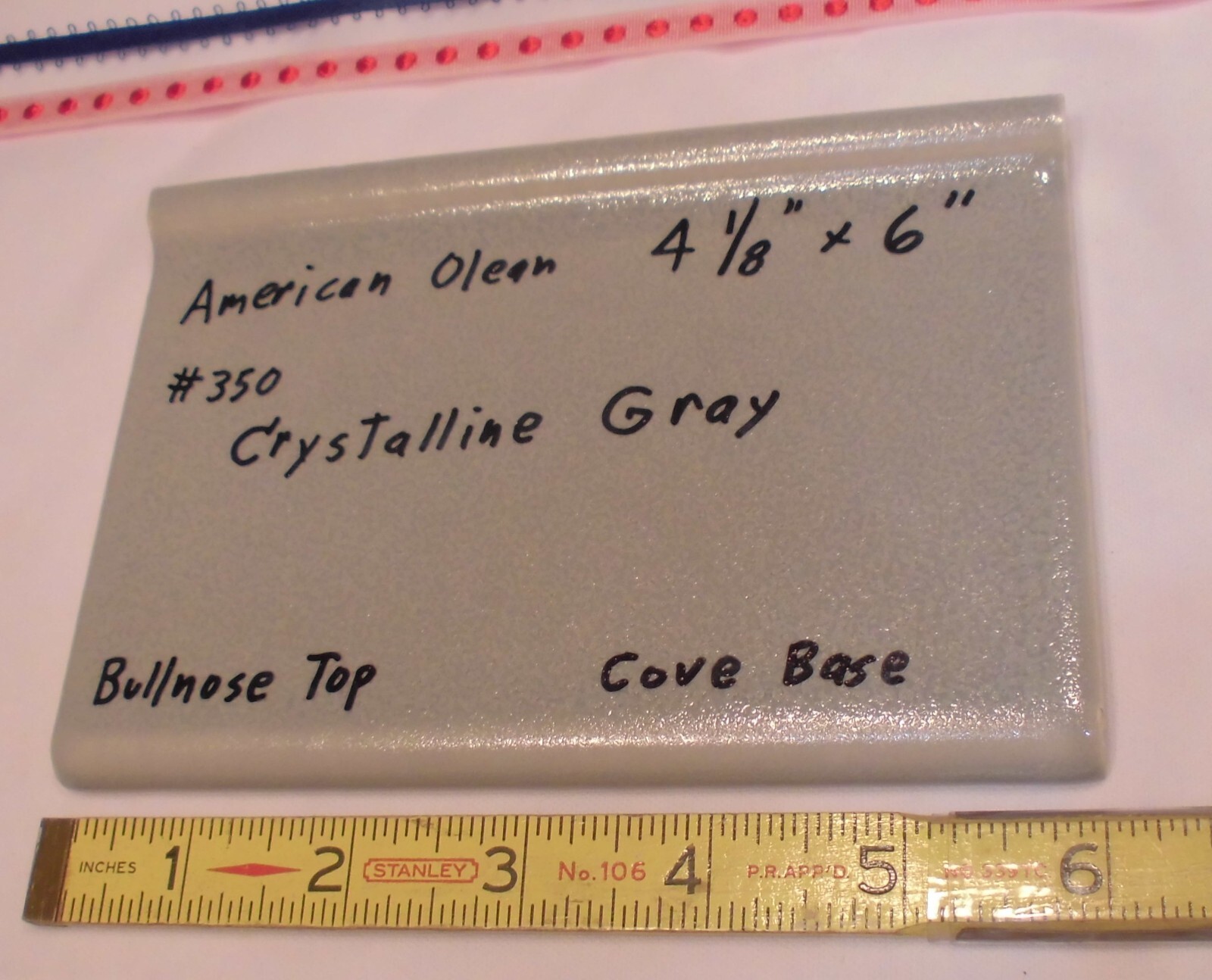 1 pc. Crystalline Gray; base/cove Ceramic Tile; 4-1/8″ X 6″ by American Olean