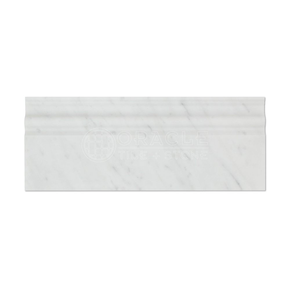 Carrara White Italian (Bianco Carrara) Marble Baseboard Trim Molding