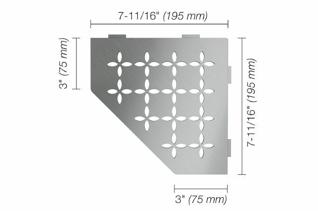 Schluter SHELF-E – Pentagonal Floral Design – Brushed Stainless Steel – SES2D5EB