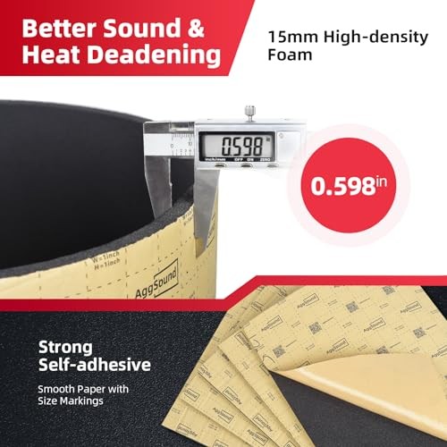Sound Deadening Mat(15 mm) 6.54sqft – Car Sound Deadening 3/5inch 6sqft