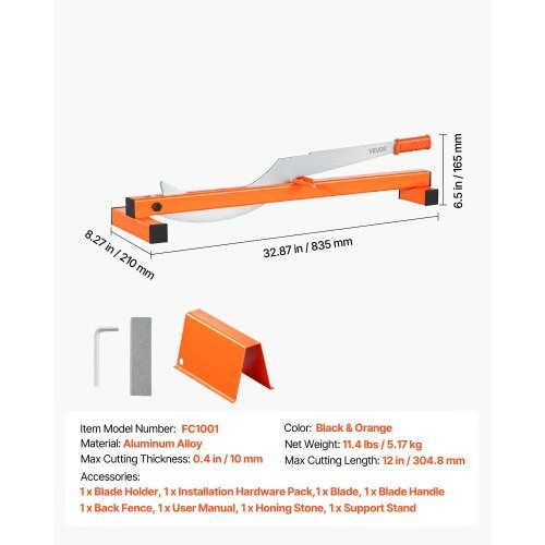 12 inch Vinyl Floor Cutter, 10mm Thick Laminate Flooring Cutter with Cutting Ang