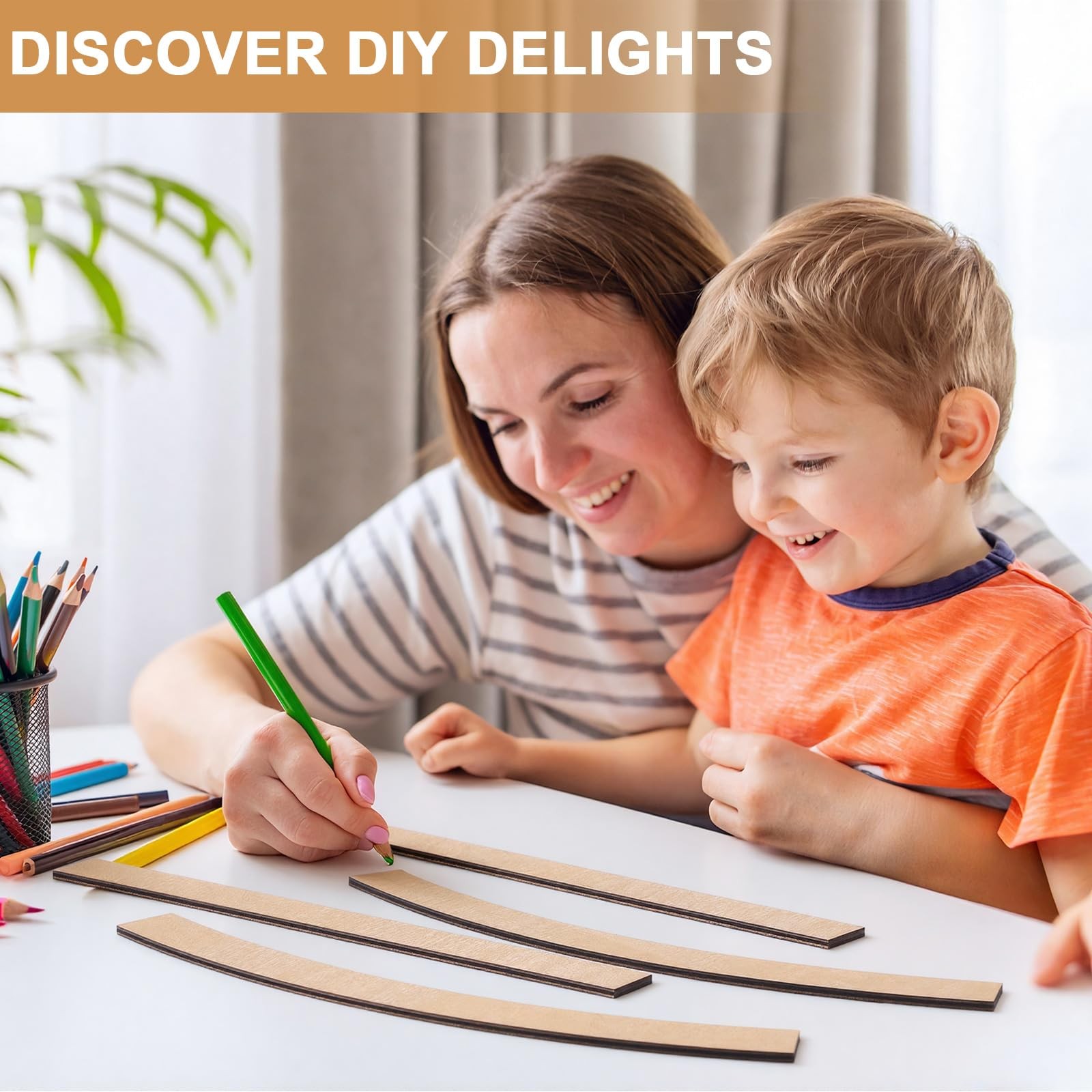 Unfinished Arch Decorative Wood Trim Pre-Cut Wood Molding Cute DIY Moulding T…
