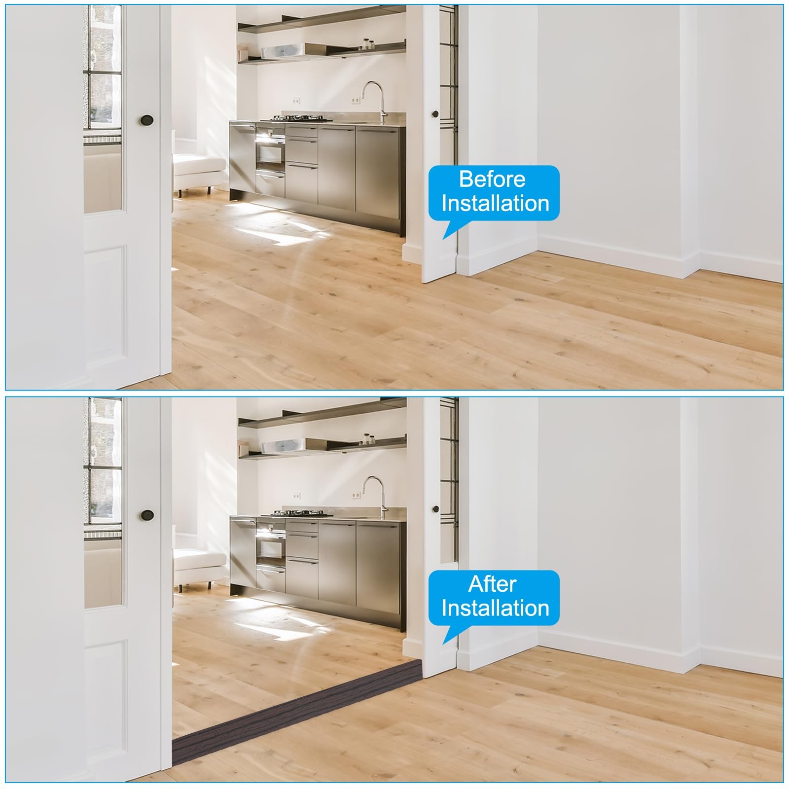 Patikil Self Adhesive Floor Transition Strip 3 In X 6.6 Ft Vinyl Laminate Floor