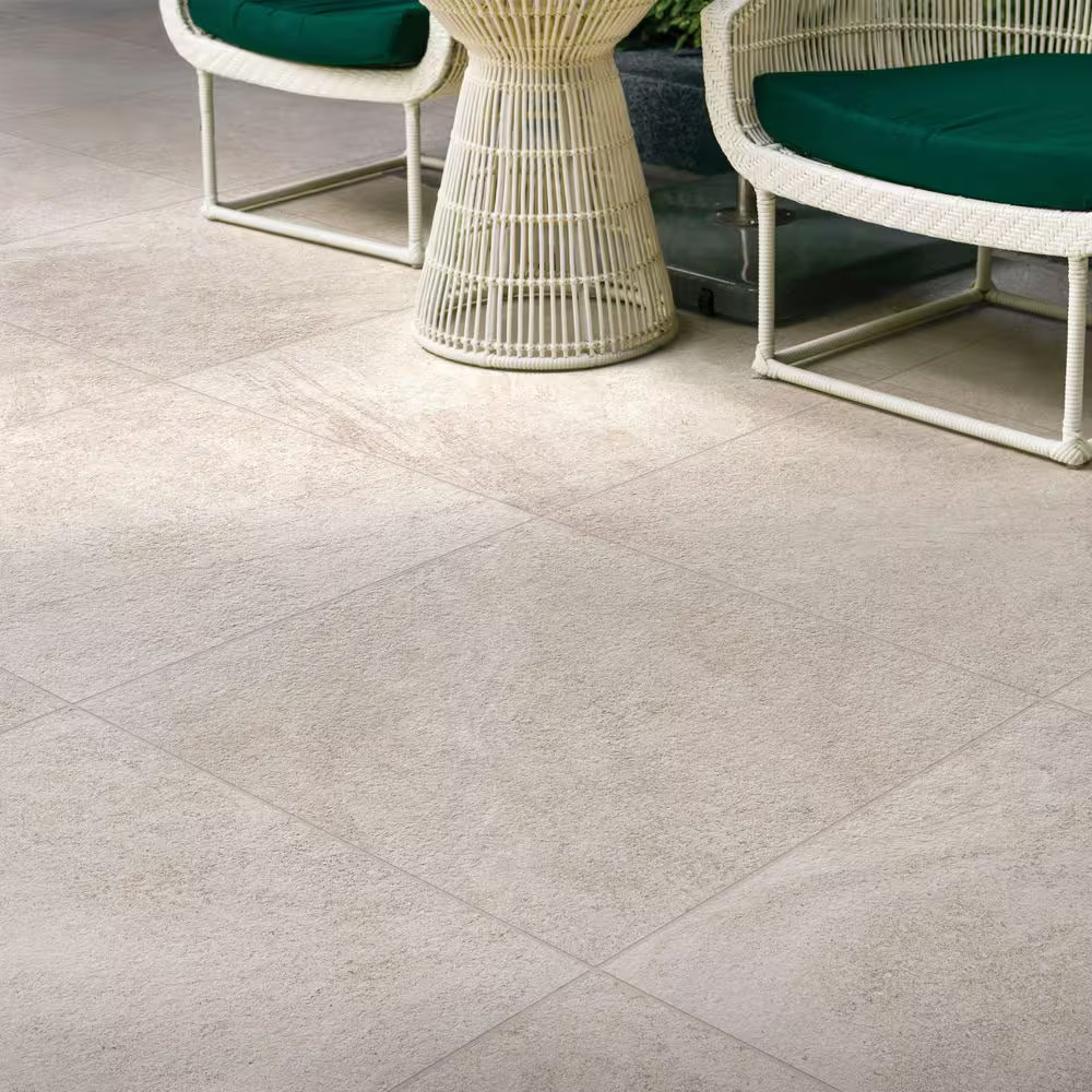 Porcelain Paver 24×24 Stone Look Outdoor Alpe White Slip Resistant Strong UV