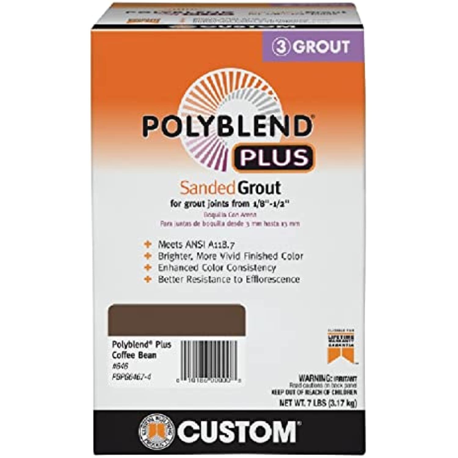 PBPG6467-4 7LB COF Bean Sand Grout – Quantity 1