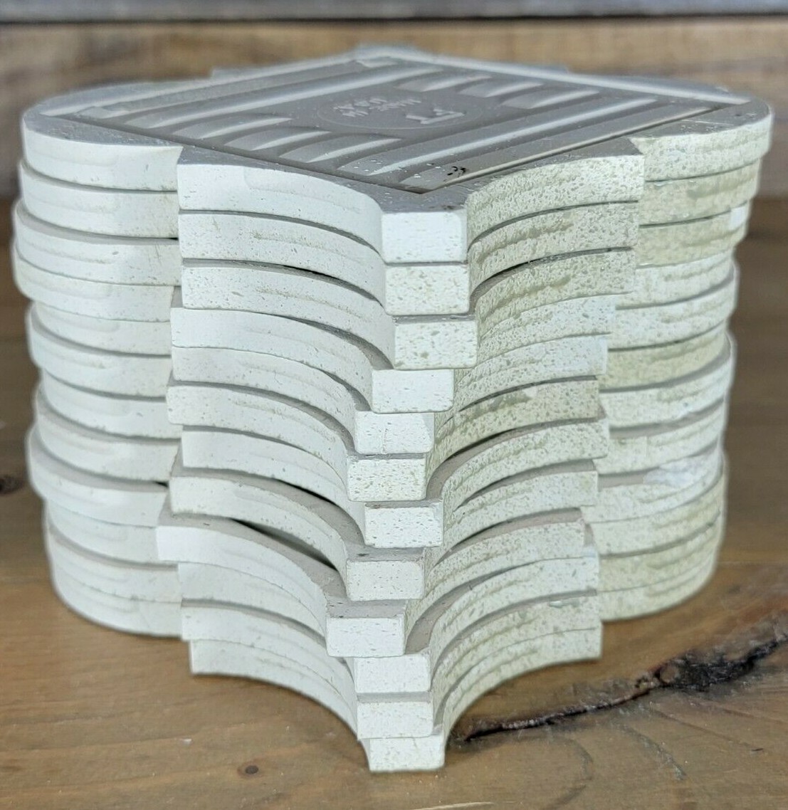 Vtg Salvage Florida Ceramic Arabesque Wall Tile FT USA 5 1/2″ Olive Drab Lot 12