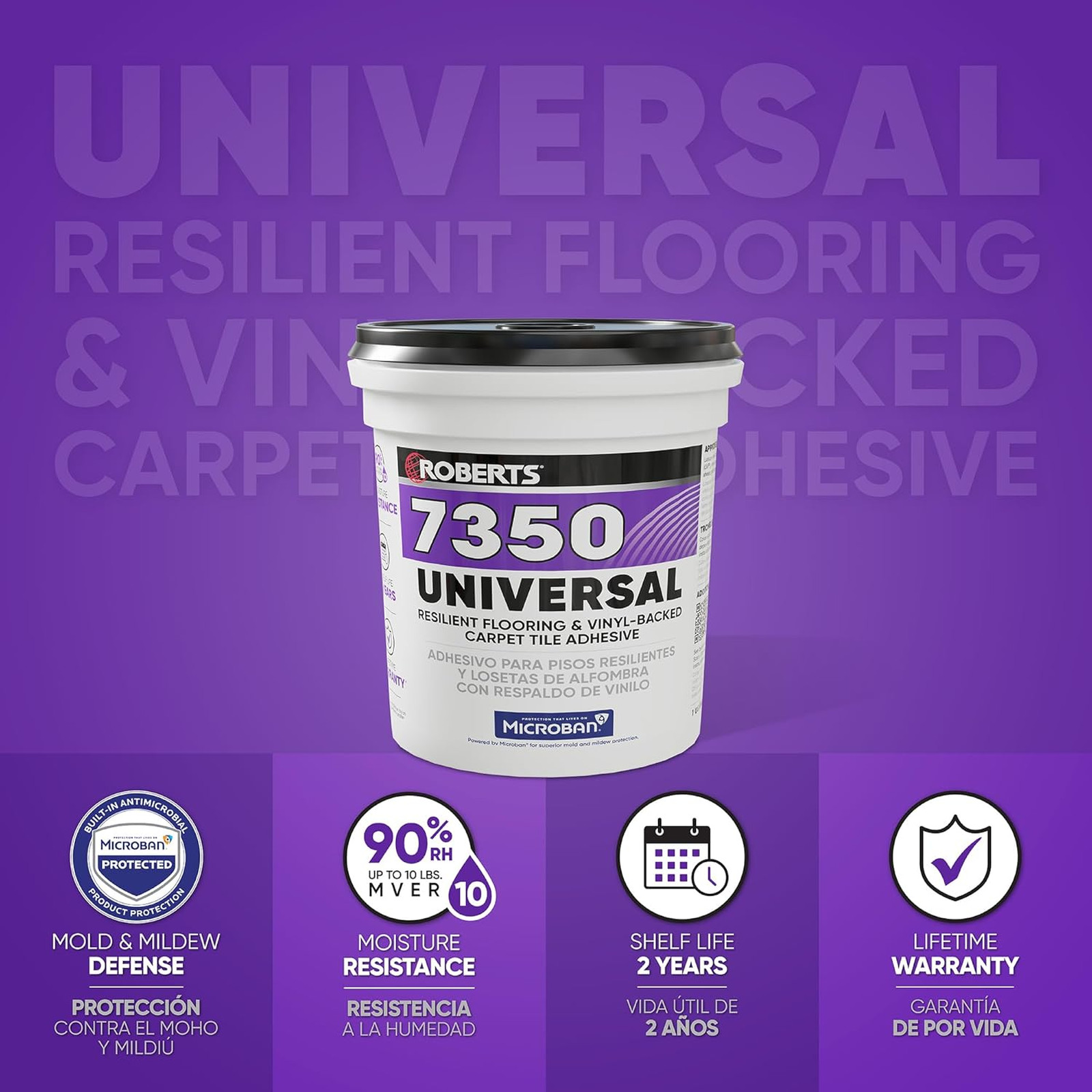 Vinyl Flooring Carpet Tile Adhesive Acrylic Latex 1 Gal Resilient Floor Covering