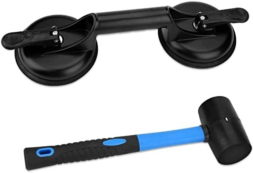 Efficient Floor Gap Fixing Tool with Lightweight Mallet & Strong Suction Cup Set