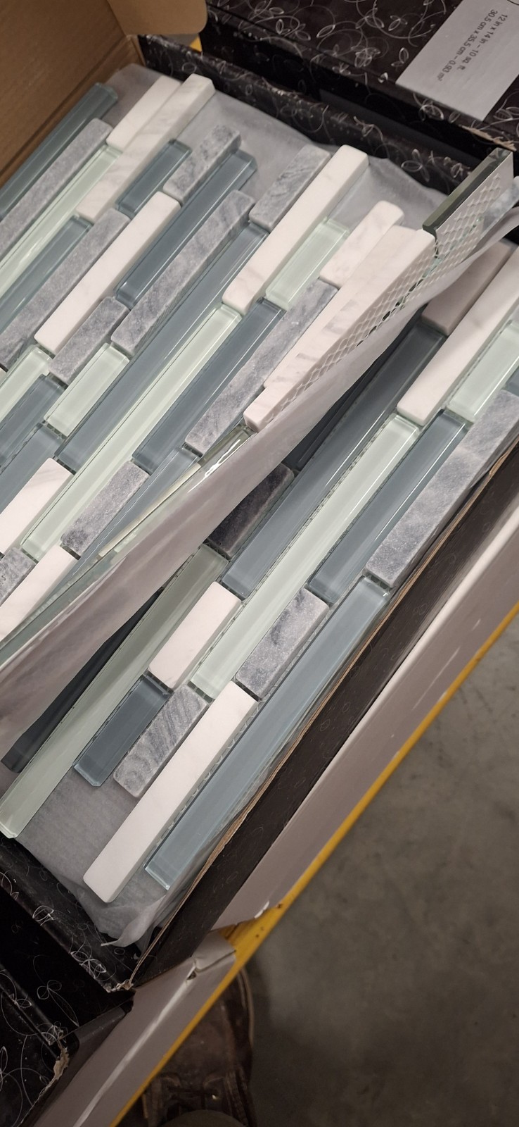 Anatolia Bliss Glass & Stone Linear Mosaic Tile 12″x12″ Sheet Backsplash Wall