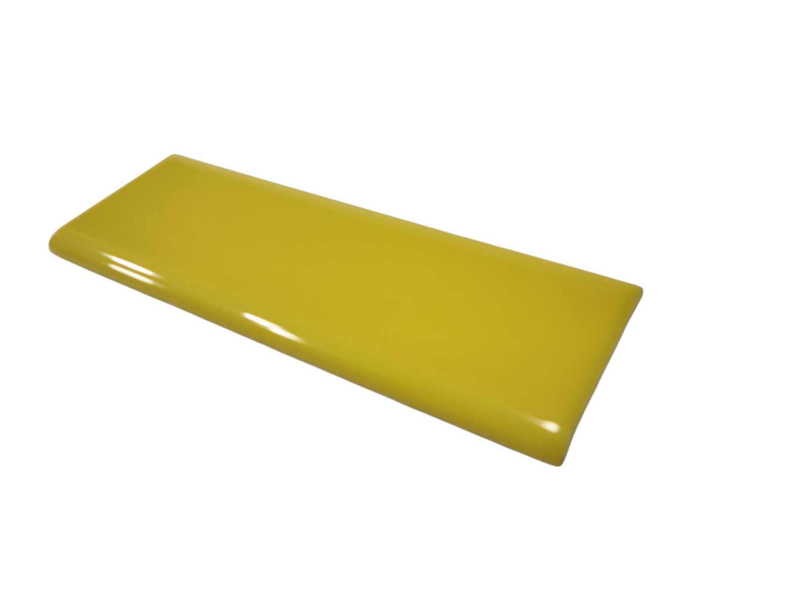 Sunflower Yellow Ceramic Tile Bullnose Backsplash Curved Edge Subway Trim