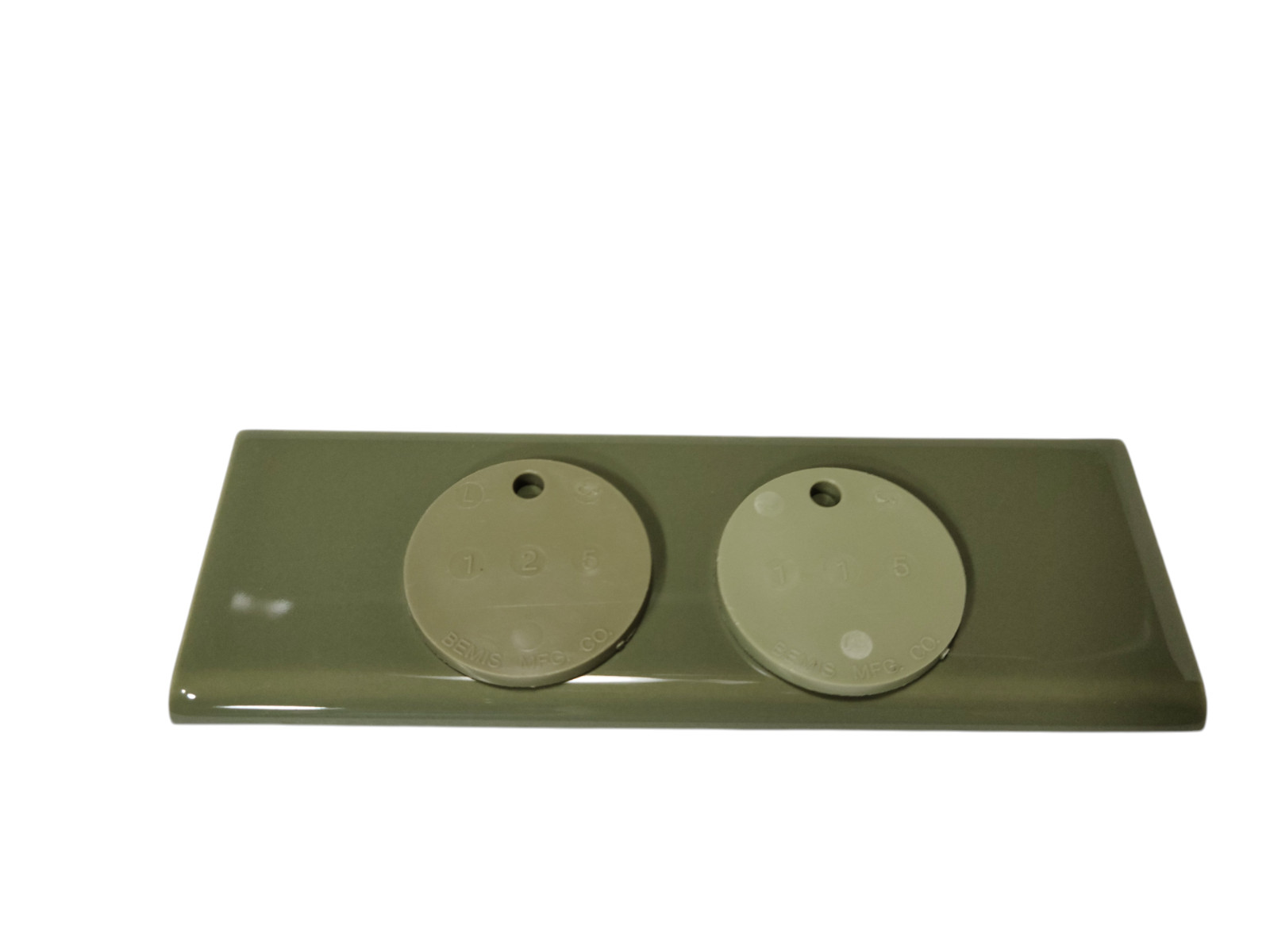 Avocado Green Ceramic Tile Bullnose Subway Backsplash Trim Mid Century Modern