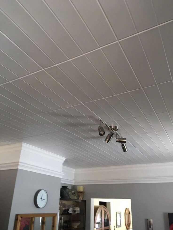 A la Maison Ceilings Model#804 Ceiling Tile (Package Of 8 Tiles), Plain White