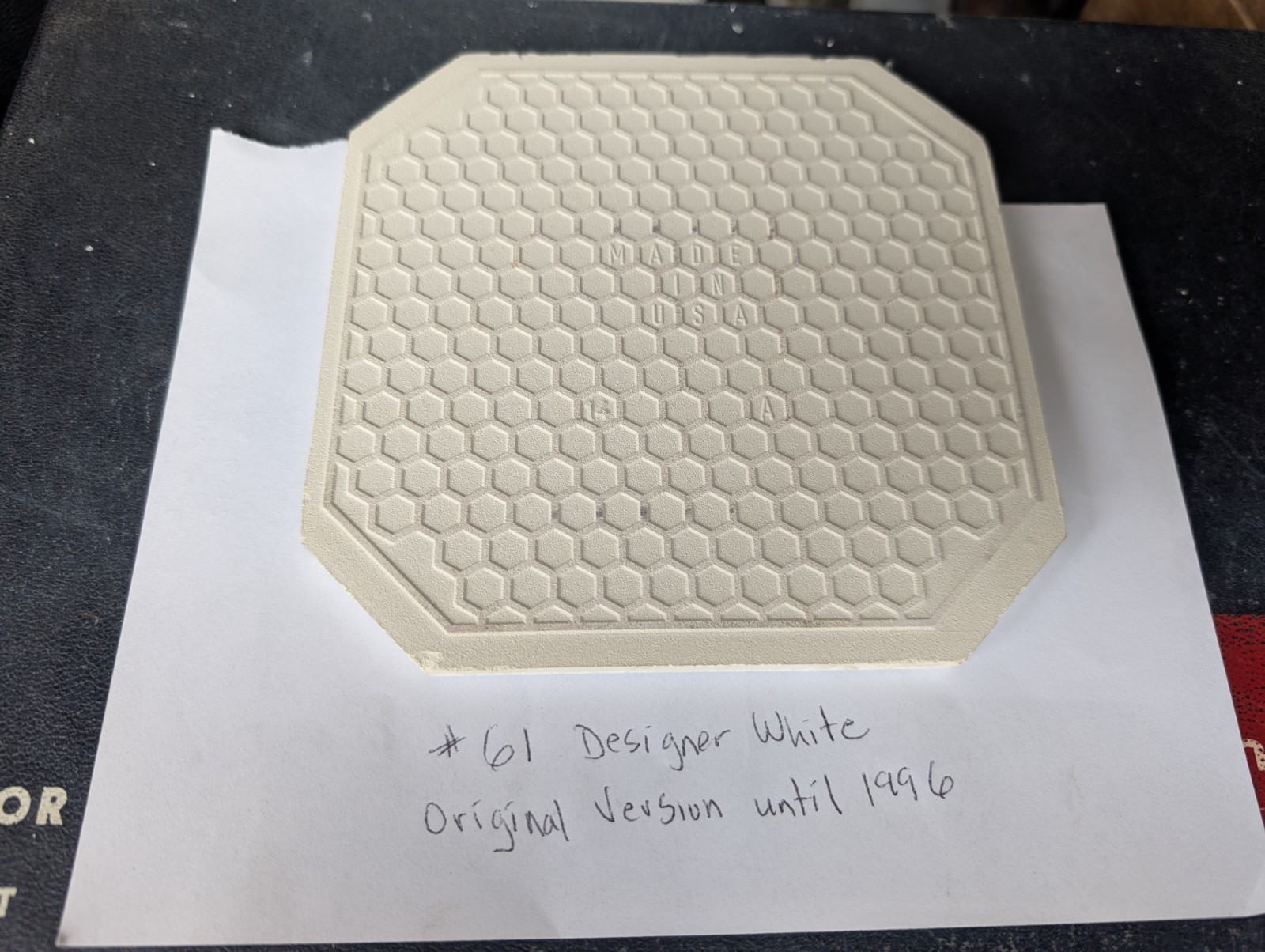 2 pc American Olean Vintage Ceramic Tile 6″ Designer White Octagon #61 Original