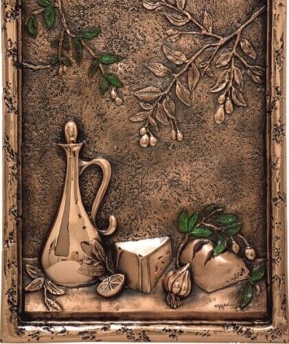 Olives and Bread – Kitchen Backsplash Mural, Copper, 19″ x 27″, New