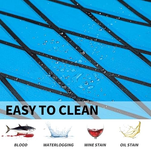 Boat Flooring – EVA Foam Boat Decking – 94″ x 15.7″ Blue With Black Lines