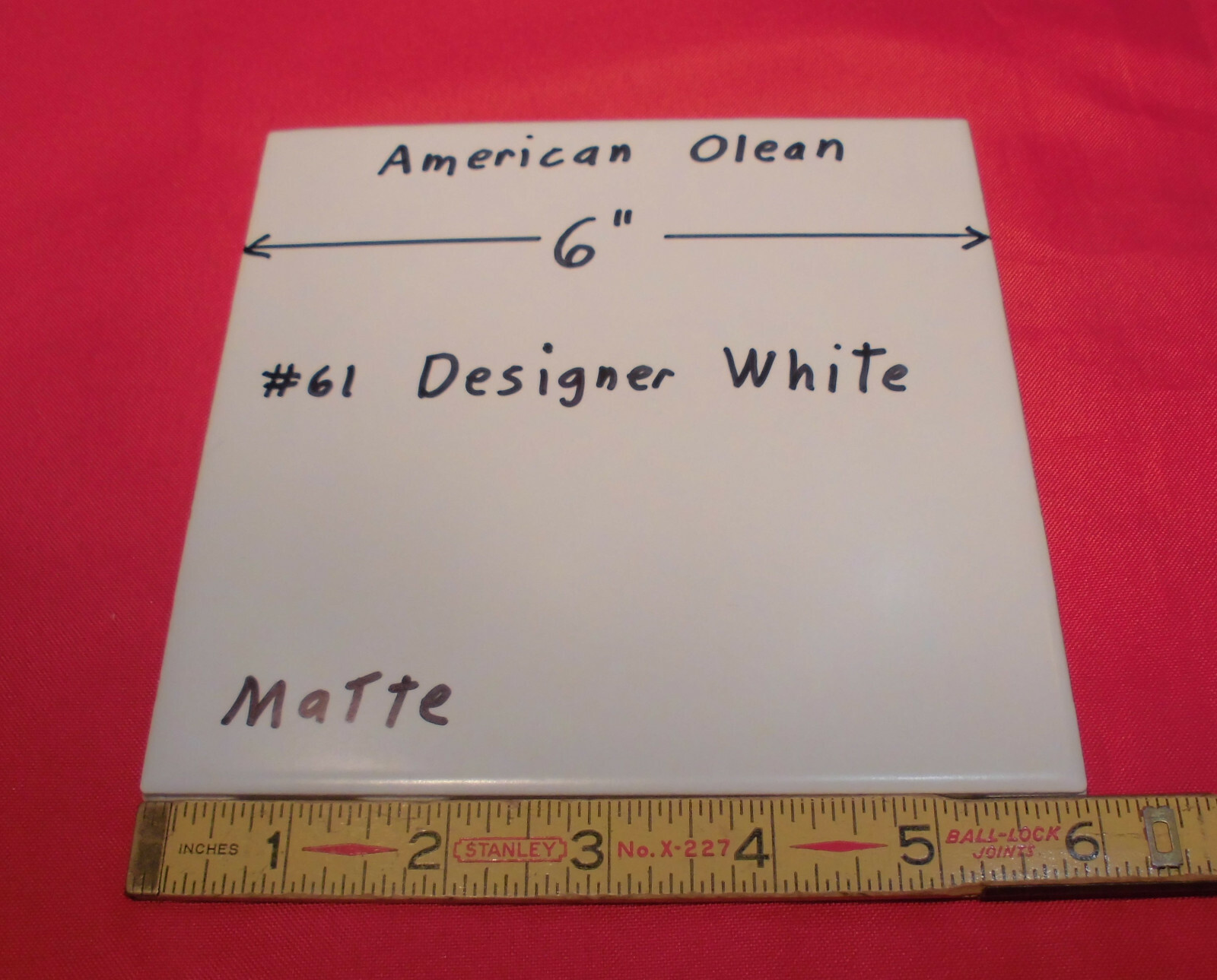 *Designer White* Matte Ceramic Floor & Wall Tile, by American Olean; New Mint