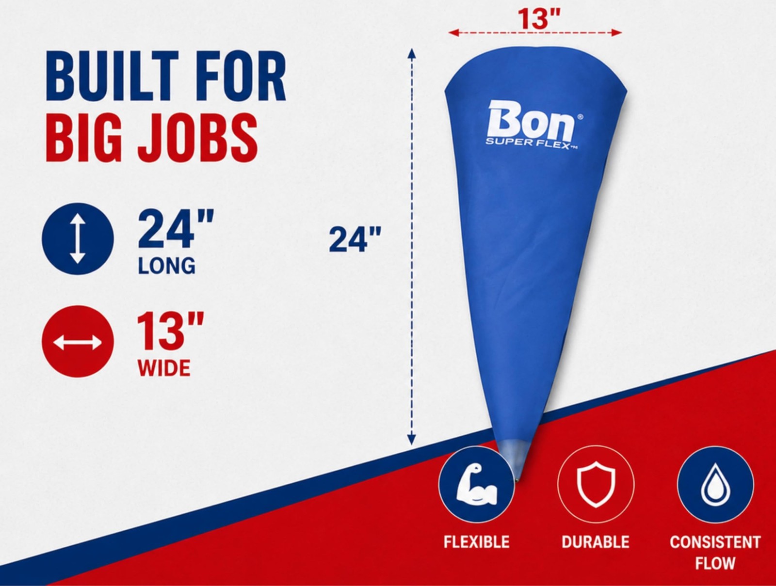 Bon Super-Flex Silicone Grout Bag 24 in. x 13 in. with 3/8 in. Replaceable St…