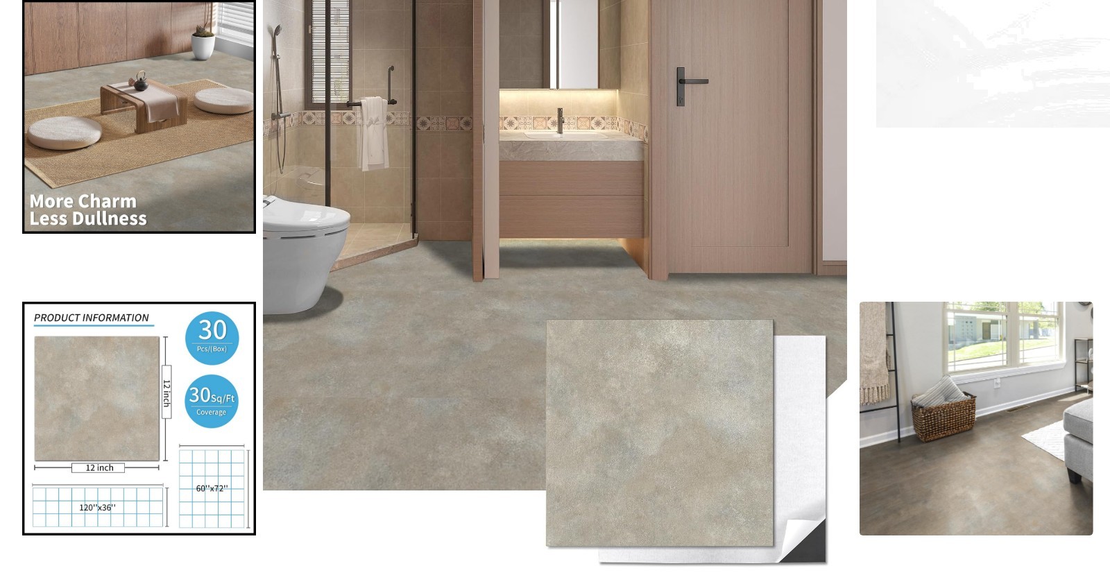 Affordable Vinyl Floor Tiles – 30 Sq.ft of Stylish Slate Self-Adhesive Tiles