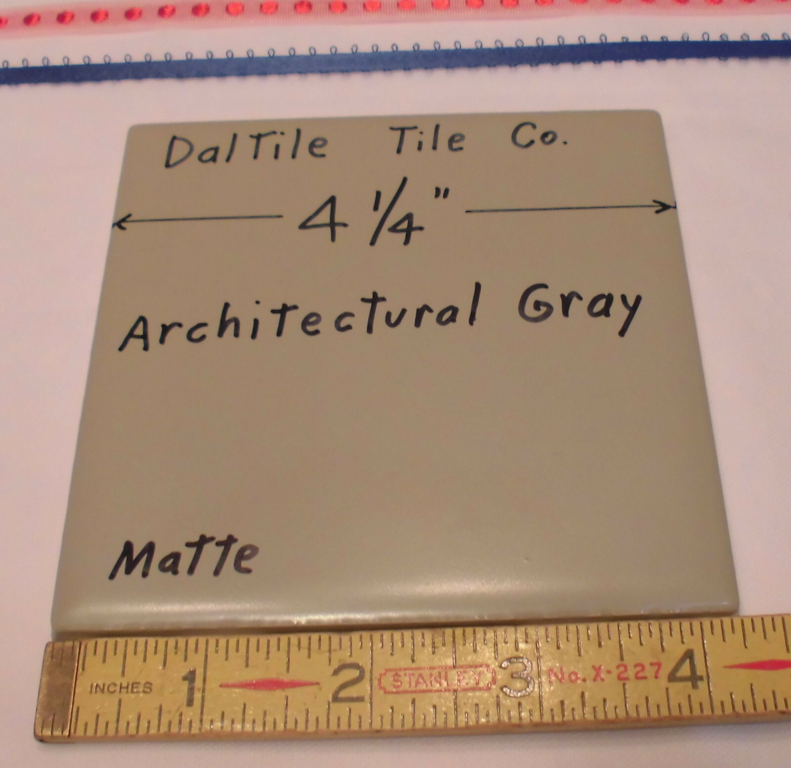 1 pc. *Architectural Gray* 4-1/4″ Matte Ceramic Tiles by Daltile Co. New Stock