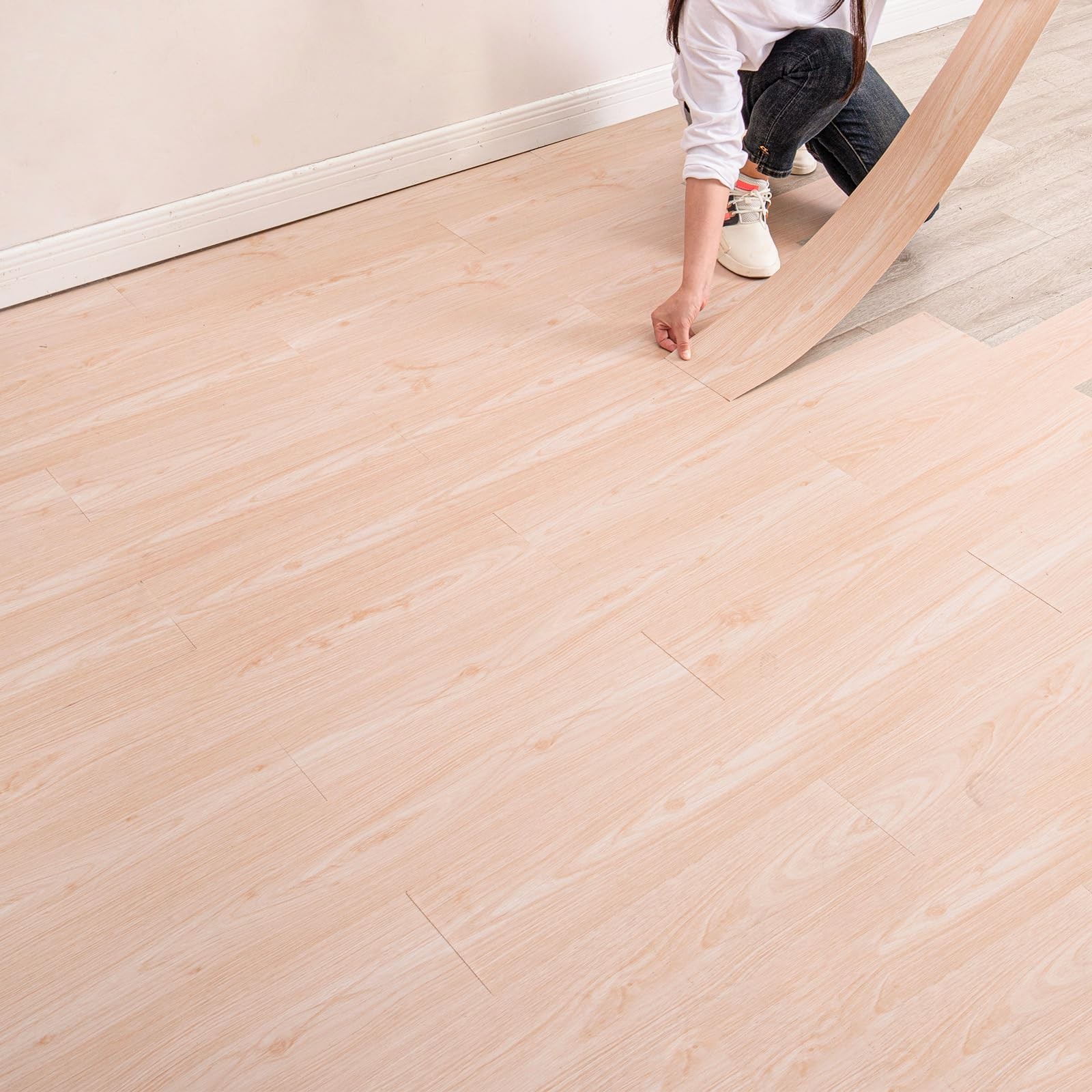Hilarious Peel and Stick Floor Tiles, Vinyl Wood Flooring Plank, 36In x 6In S…