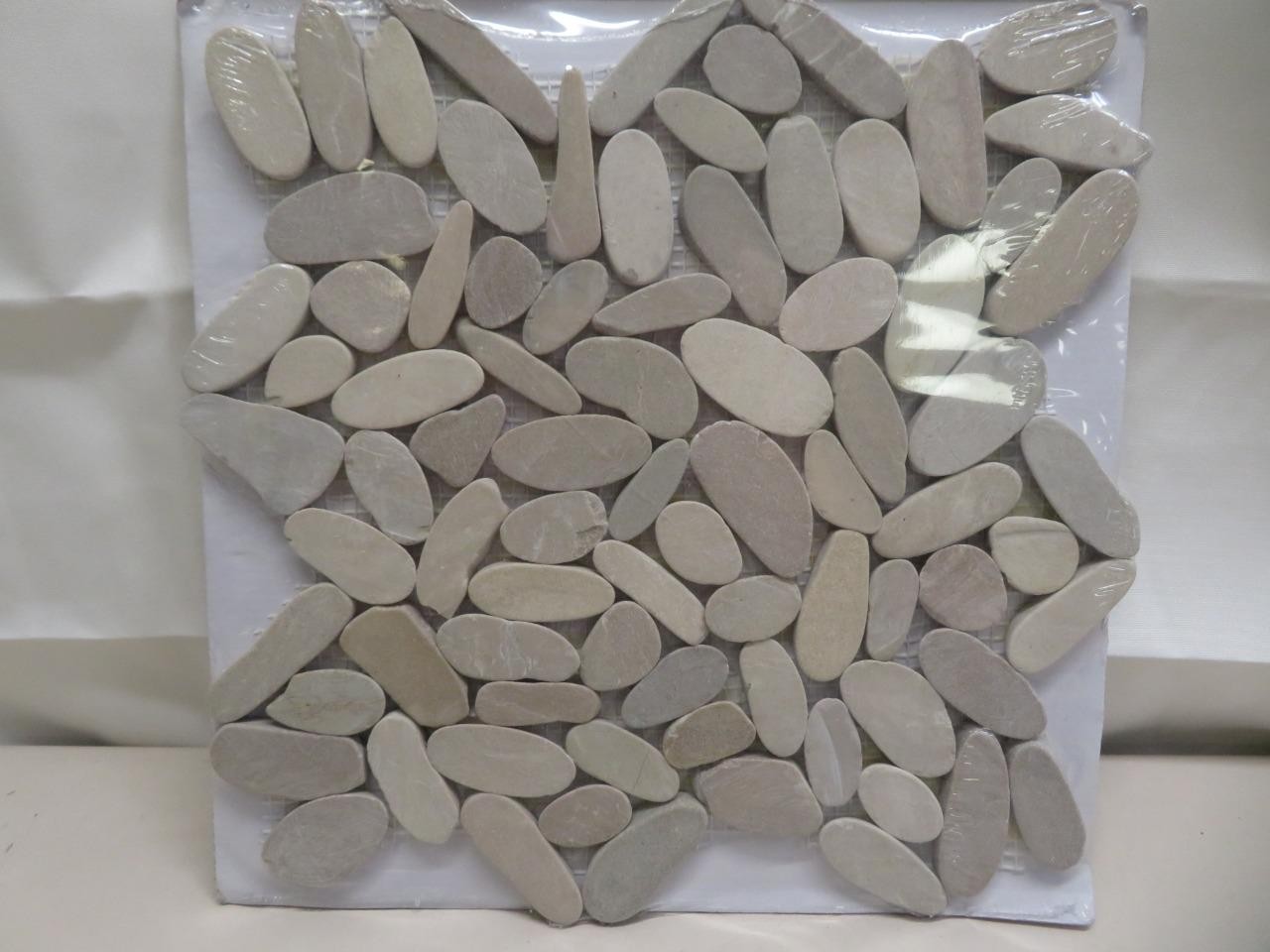 MSI Sliced Pebble Earth 12 in. x 12 in. x 0.38 Tumbled Marble Mesh-Mount Tile