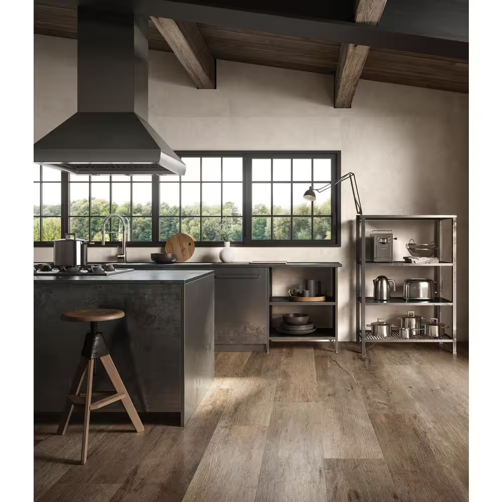 Yorkwood 12 In. 72 In. Matte Brown Porcelain Wood Look Tile (23.24 Sq. Ft. /Case