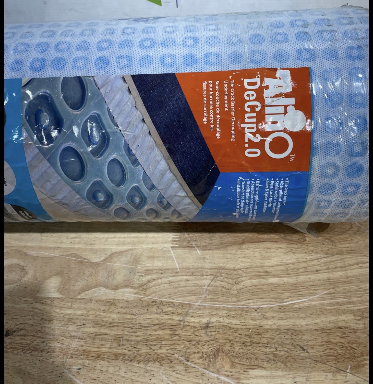Alino Uncoupling Membrane Vinyl Tile Flooring Underlayment 162 Sq Ft Roll