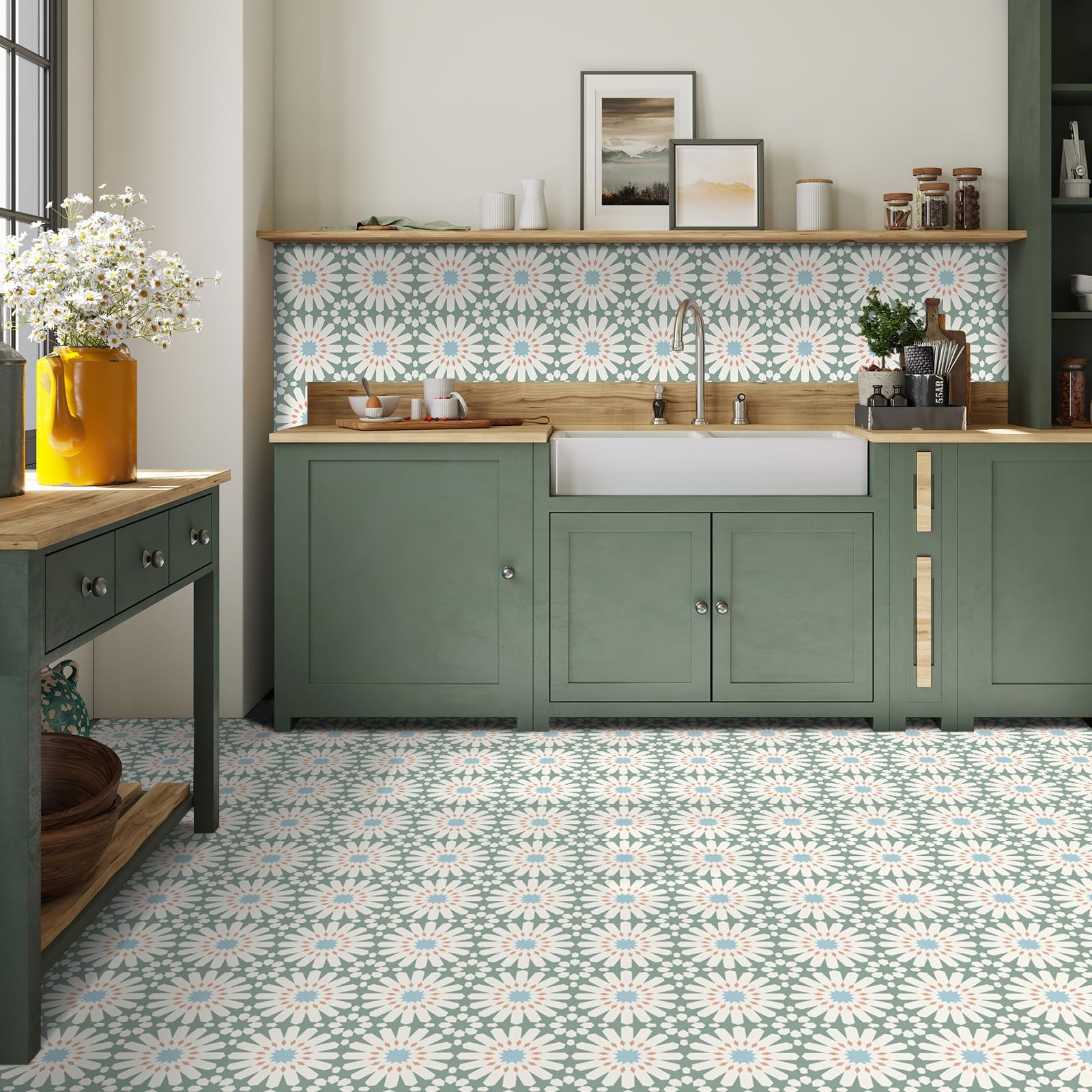 MORCART Peel and Stick Floor Tile – 20 PCS, 7.87 x 7.87 Vinyl Flooring – Wate…