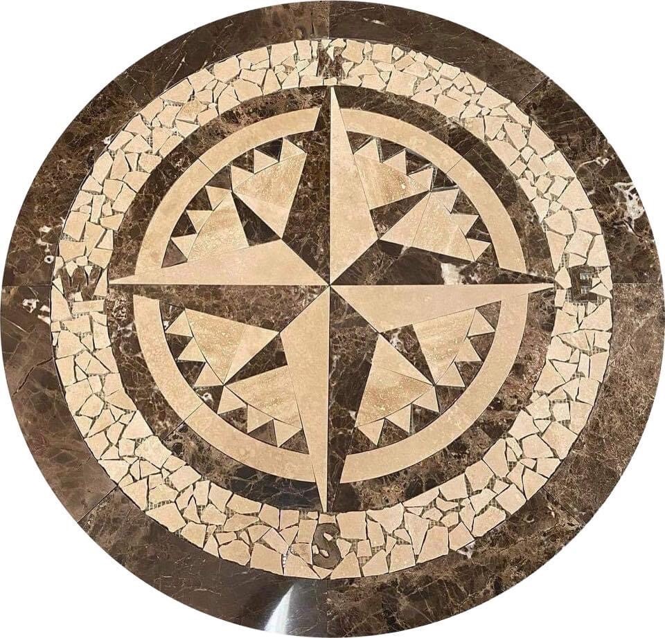 Floor Tile Marble Medallion 28”x28”