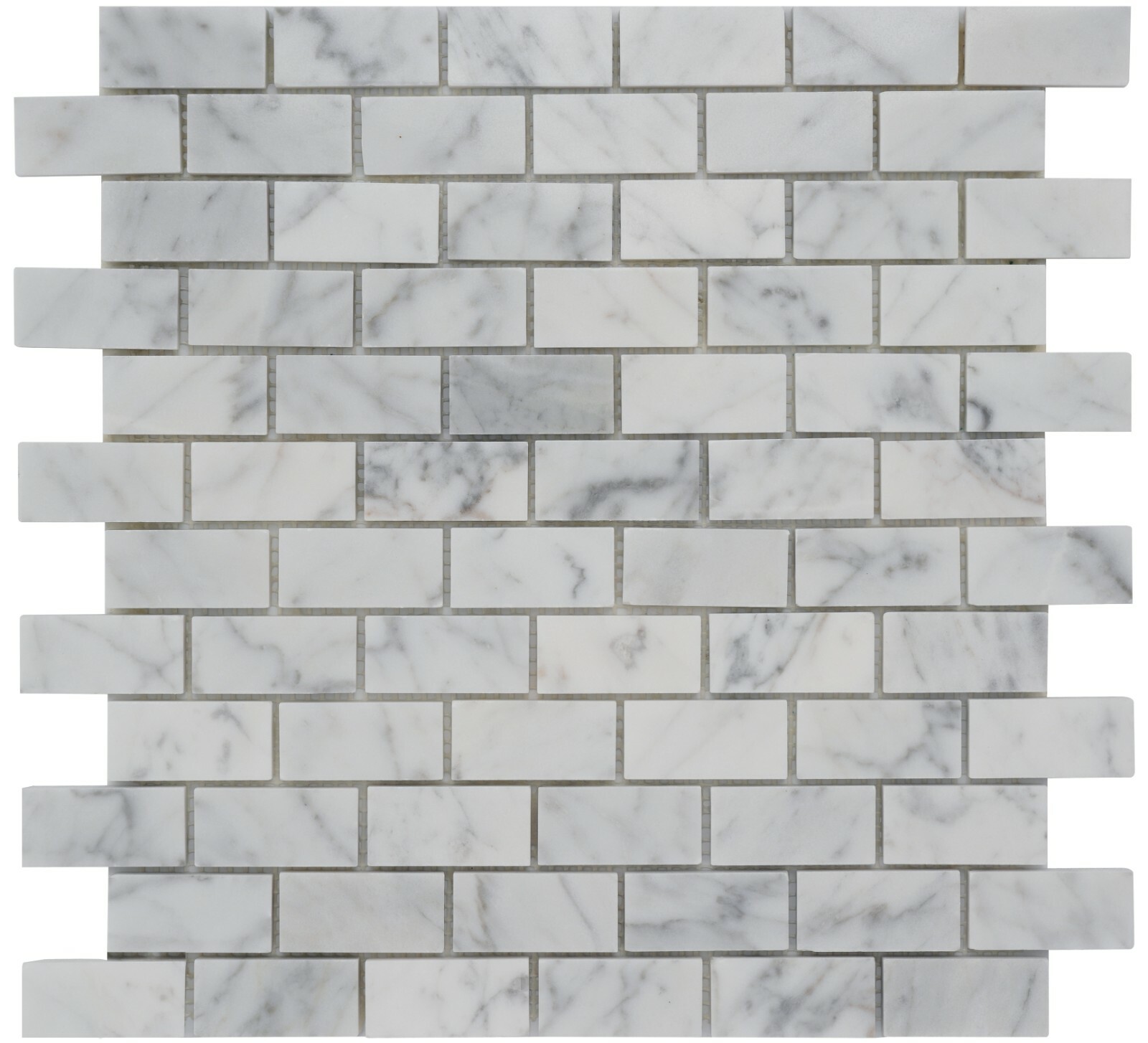 Simple Tile – Marble Mosaic Tile “1”X2″ Brick Collection” Carrara White Honed