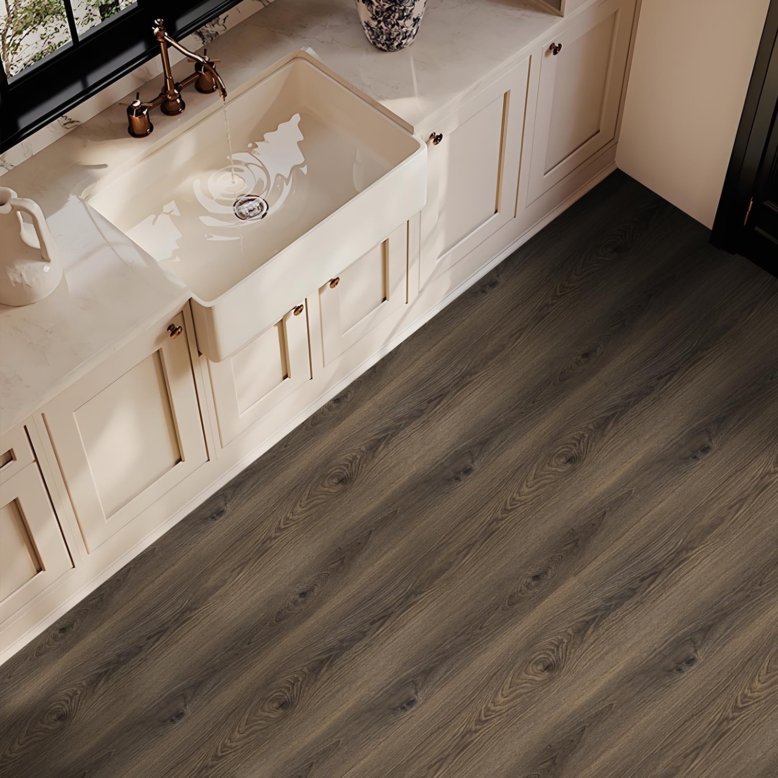 Dureidos Peel and Stick Floor Tiles: 11.8″ x 138″ Waterproof Vinyl Flooring R…