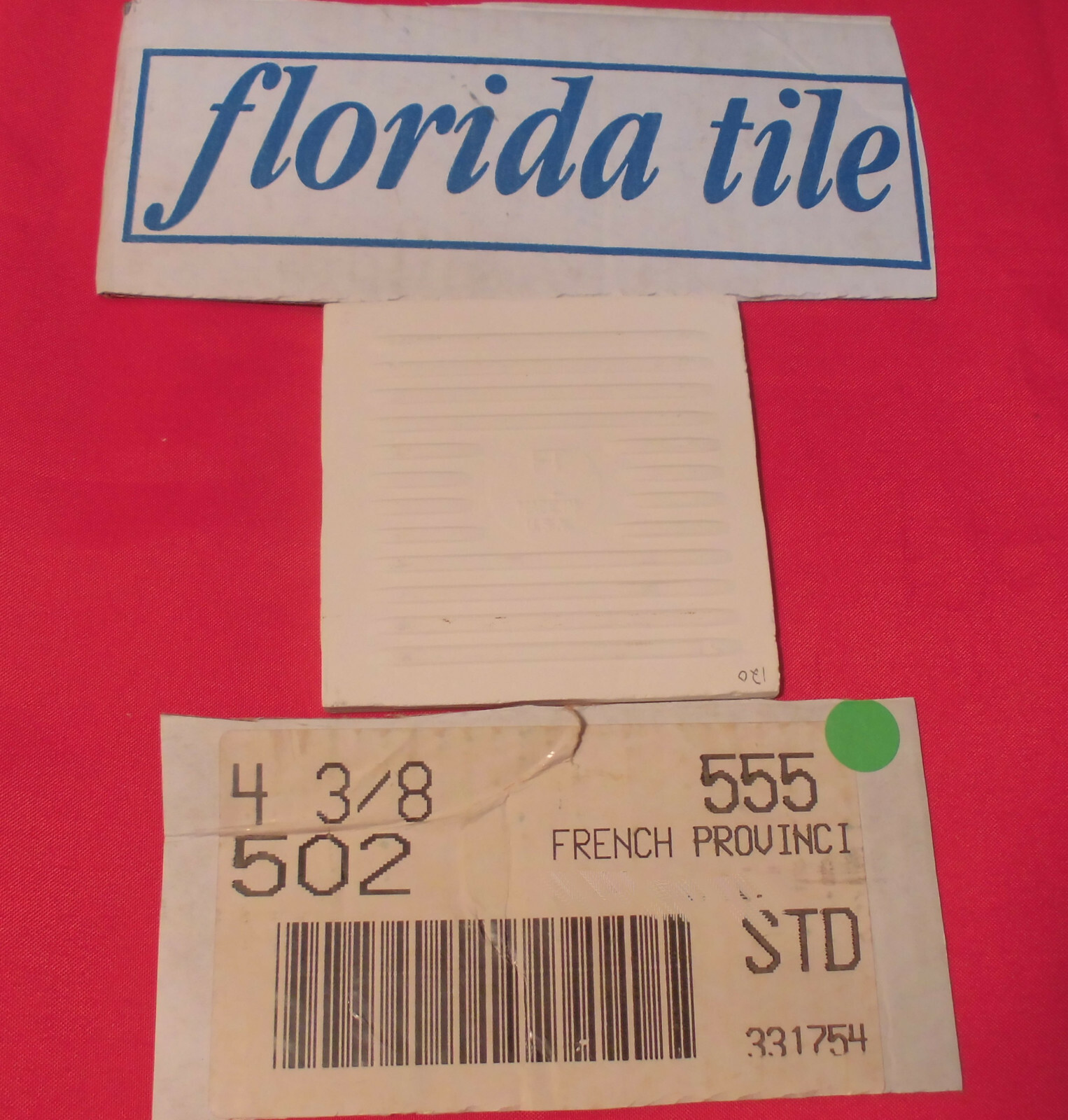 1 pc. French Provincial -Off White: Bumpy Matte Ceramic Tile 4-3/8″ Florida Co.
