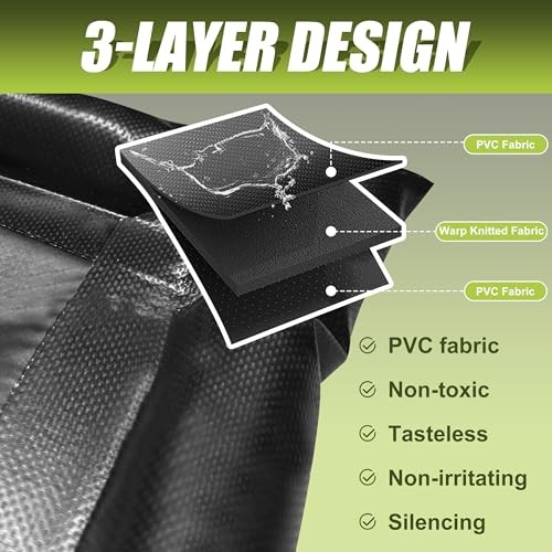 Garage Car Floor Mat, Containment Mat () for 7Ft 9In x 18Ft(Mid-Size) Black
