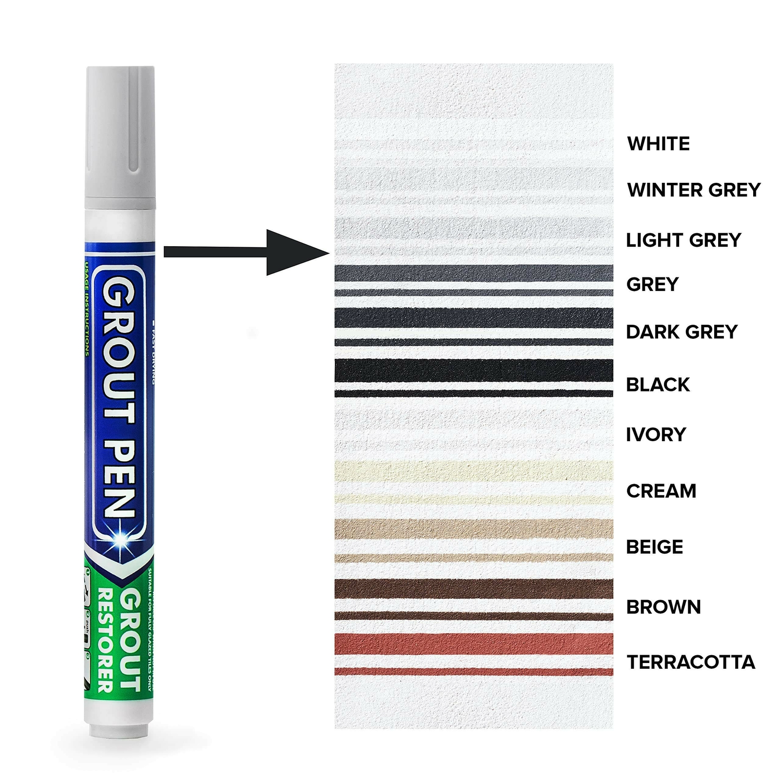 Grout Pen Light Grey Tile Paint Marker: Waterproof Tile Grout Colorant Pen
