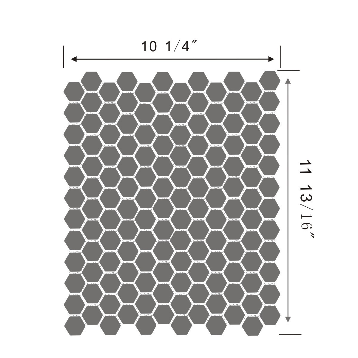 Porcelain Mosaic Hexagon Glossy Black Floor and Wall Tile 19.3 SQ FT