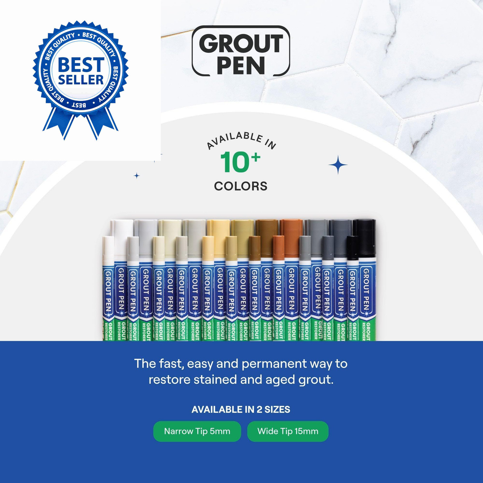 Grout Pen White Tile Paint Marker: Waterproof Paint, Narrow Tip,