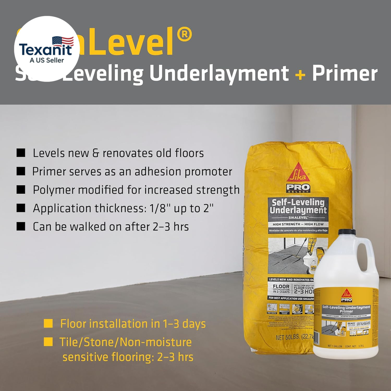 level Self-Leveling Underlayment Primer – 1 Gallon White, Ready to Use, No Dilut