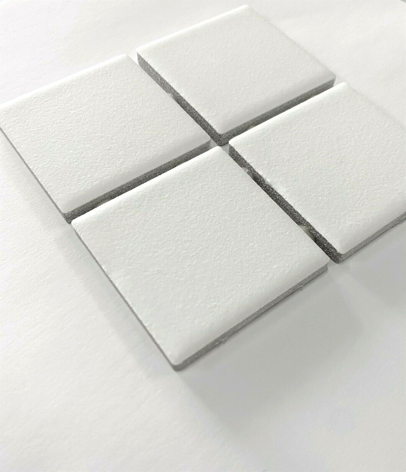 2×2 Essential White Matte Subway Ceramic Tile Kitchen Backsplash (1 sheet)