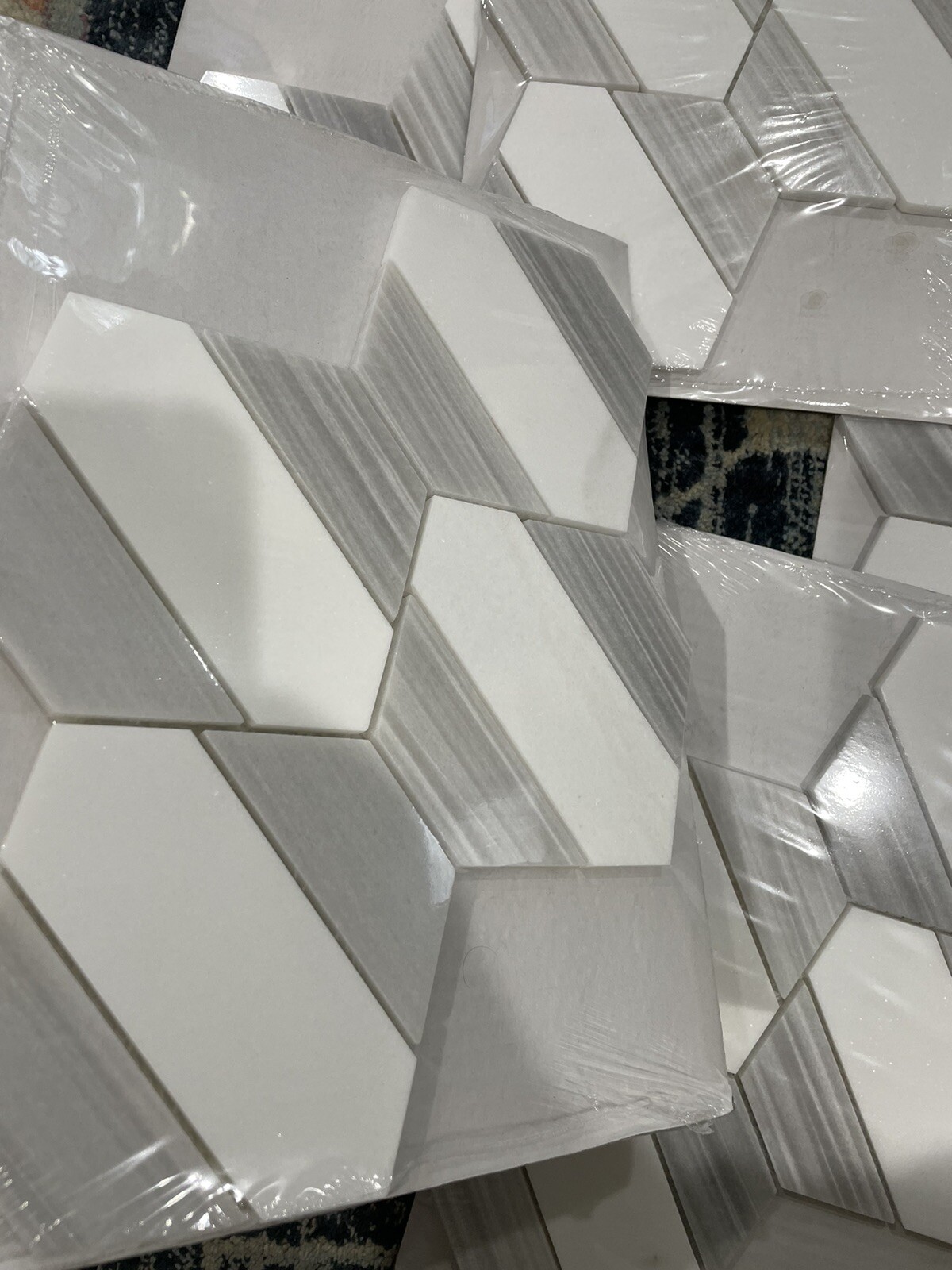 5 Sheets Jeffrey Court Cravat Marble Mosaic Tile 13022 Covers 0.518 Sqft Each,