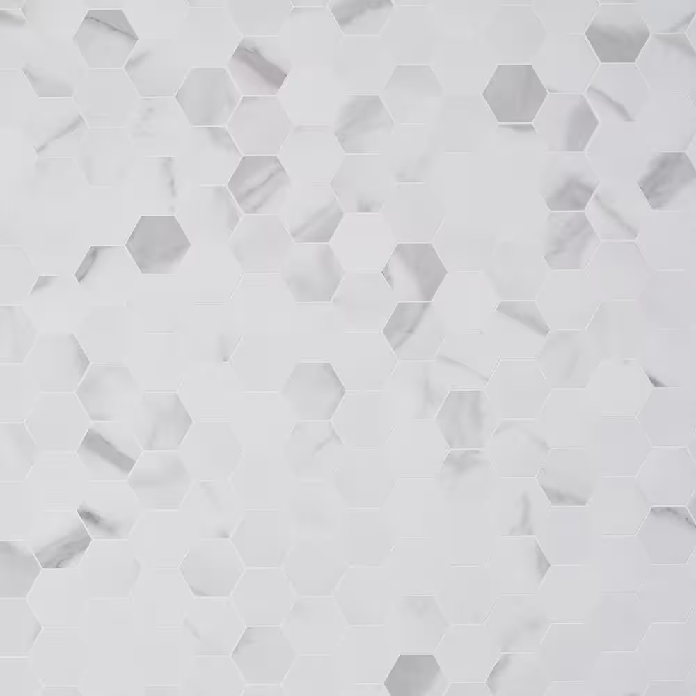 Luxe Core Hex Calacatta 11.61 In. X 11.81 In. SPC Peel and Stick Tile (0.95 Sq.